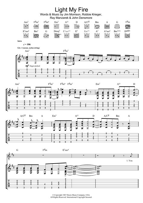 Light My Fire by Jose Feliciano - Guitar Tab - Guitar Instructor