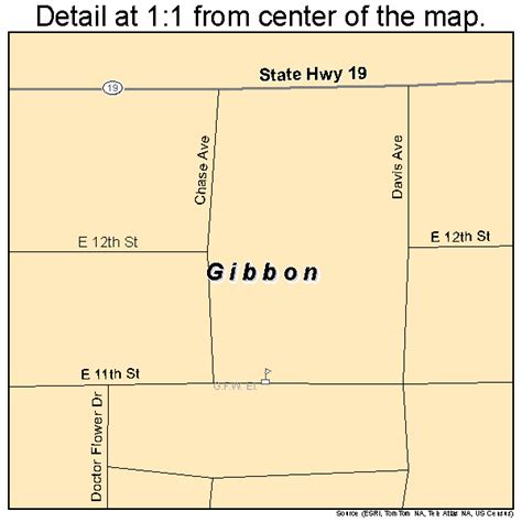 Gibbon Minnesota Street Map 2723678