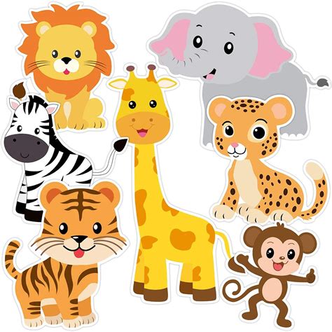 Festiko® 24Pcs Zoo Animals Cutouts Safari Jungle Theme Birthday Party ...