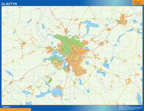 Olsztyn wall map Poland | Wall maps of countries of the World