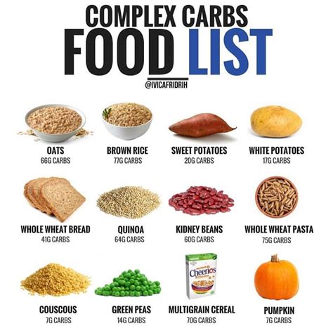 💥COMPLEX CARBS FOOD LIST💥 ⠀⠀ 👉🏻 These healthy carbohydrate-rich foods ...