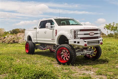 Extravagant Custom White Lifted Ford F-250 Super Duty on Unique Rims ...