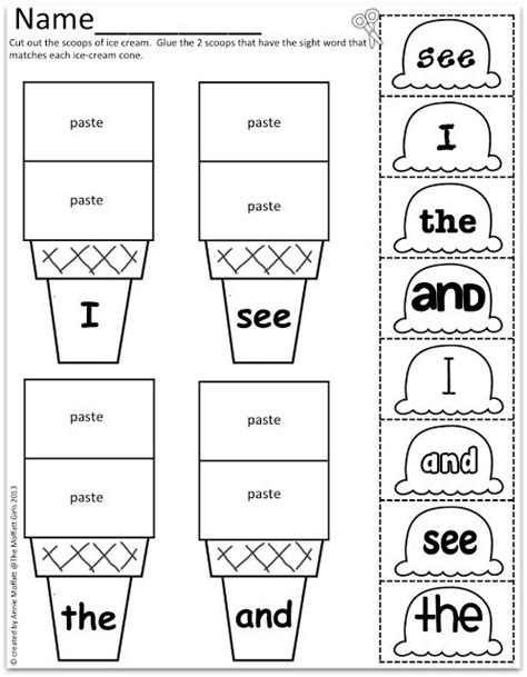 sight word worksheet: NEW 844 SIGHT WORD CUT AND PASTE WORKSHEETS FOR ...