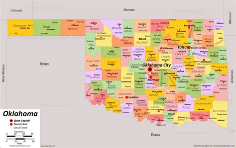 Printable Map Of Oklahoma Counties