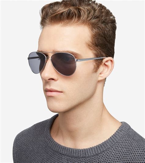 Men's Metal Aviator Sunglasses in Silver | Cole Haan