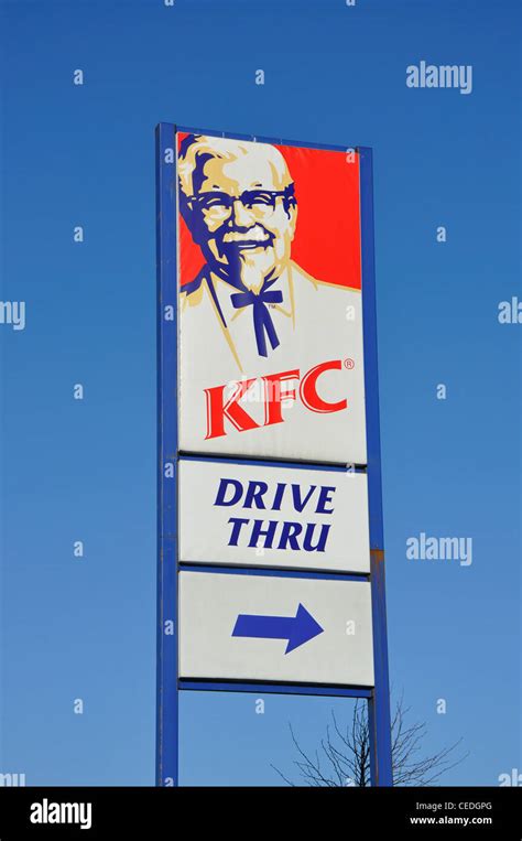 KFC Drive Thru sign, England, Uk Stock Photo - Alamy