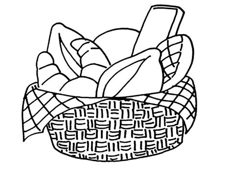 Bread Basket Coloring Pages - Coloring Cool