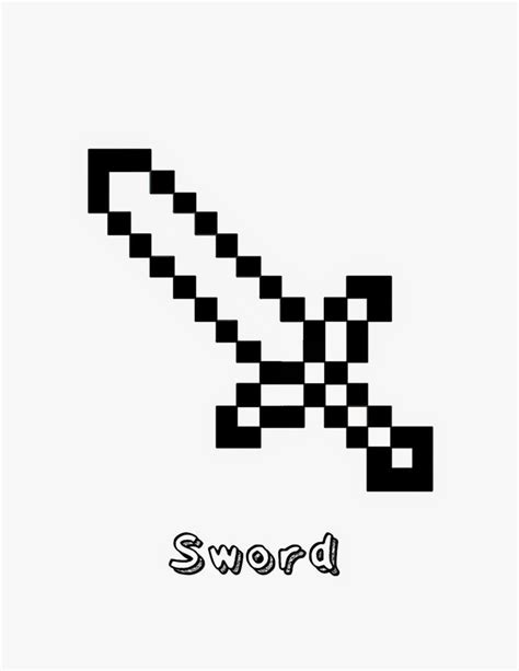 Minecraft Papercraft Sword Sword Coloring Pages Minecraft - Printable ...