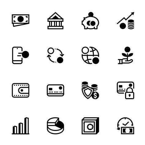 Set financial icons, vector 14745250 Vector Art at Vecteezy