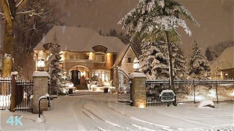 Winter Cozy Snowfall and Beautiful Homes in Enchanted Forest Christmas ...