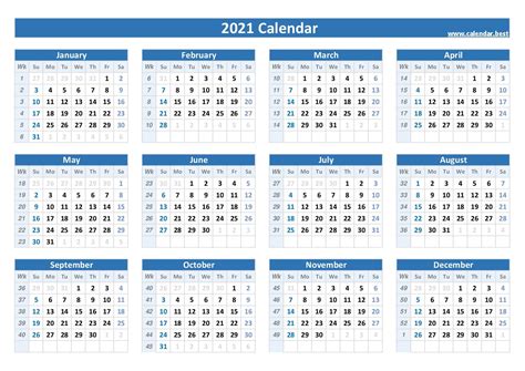 2021 Calendar With Week Numbers Download / Are you looking for a ...