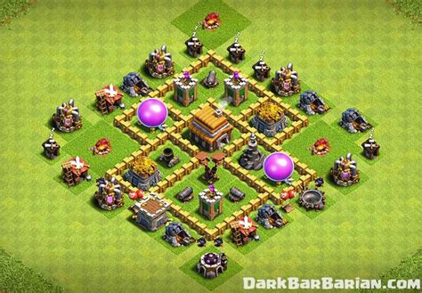 New Best Town Hall 5 Hybrid & Trophy Base (TH5) Defense Layout 2019 ...