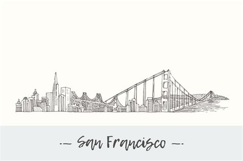 San Francisco skyline, USA | Illustrator Graphics ~ Creative Market