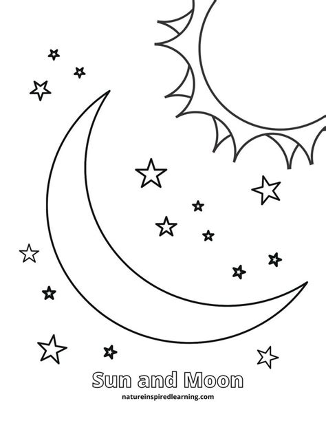 Printable Moon Coloring Sheets | Moon coloring pages, Star coloring ...