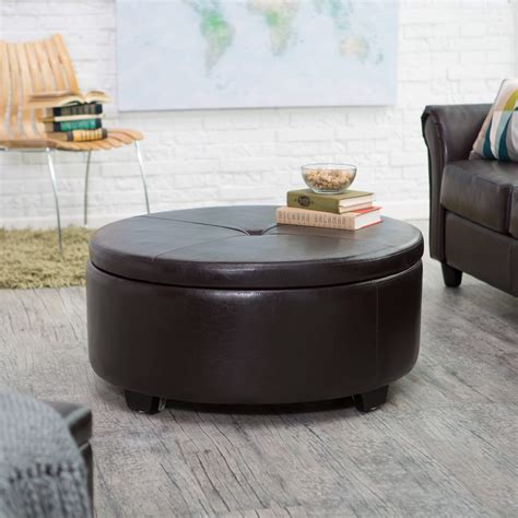 36 Top Brown Leather Ottoman Coffee Tables