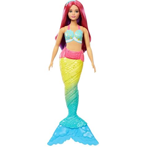 Barbie Dreamtopia Mermaid Doll with Red Hair & Rainbow-Colored Tail ...