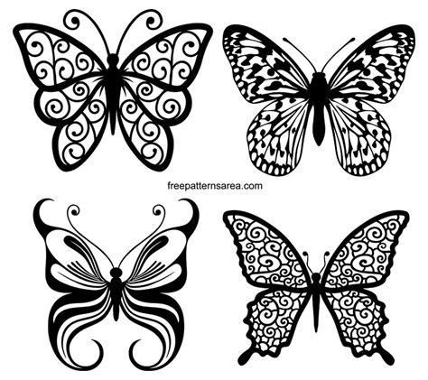 Butterfly Silhouette SVG Vector Designs - FreePatternsArea