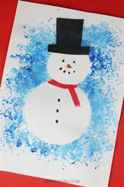 Easy Snowman Art For Kids (Resist Art Craft Using Free Template ...