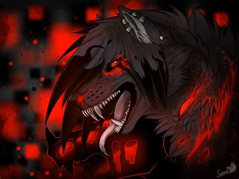 zero blackfire | Anime wolf, Demon wolf, Furry art