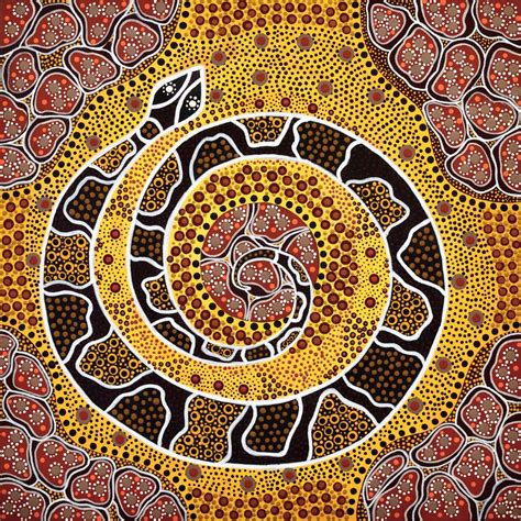 This Aboriginal work is painted with natural traditional colours as ...