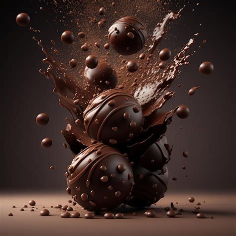 Premium Photo | Chocolate cocoa truffle balls with melted chocolate ...