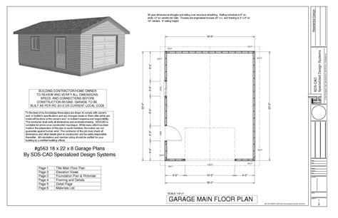 #g563 18 x 22 x 8 Garage Plans in PDF and DWG | Metal shop houses, Shop ...