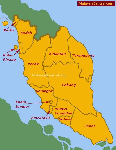 List Of States And Capitals In Malaysia - Oldmymages