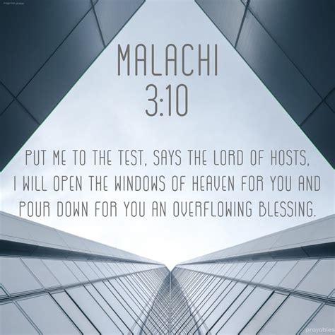 Bible: Malachi 3:10 - Prayables