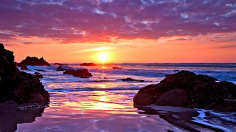 Ocean Sunset Wallpaper - WallpaperSafari