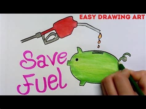 how to draw save fuel poster drawing - YouTube