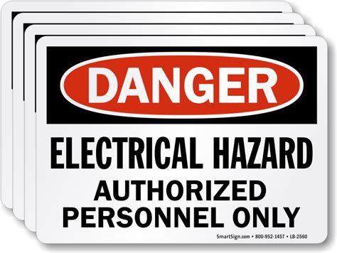 Danger Electrical Hazard Authorized Personnel Only Label, SKU: LB-2560