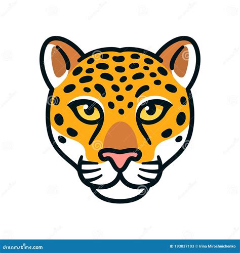 Jaguar or leopard head stock vector. Illustration of isolated - 193037103