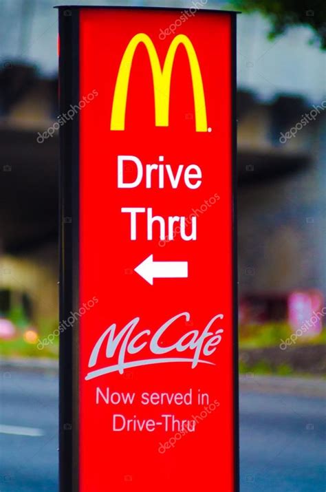 McDonald's Drive Thru Sign - Stock Photo – Stock Editorial Photo ...