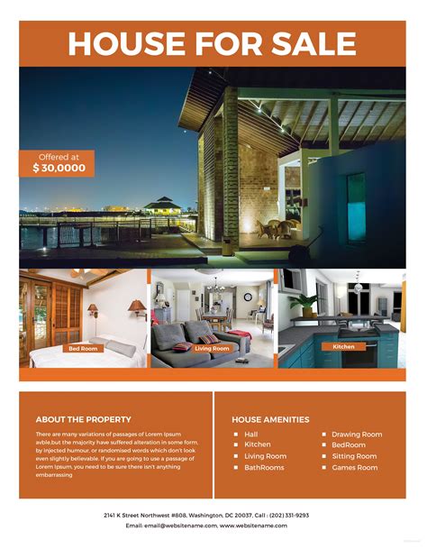 House Real Estate Flyer Template in Adobe Photoshop, Illustrator ...