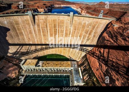 The Glen Canyon Bridge is located by Glen Canyon Dam and is a steel ...