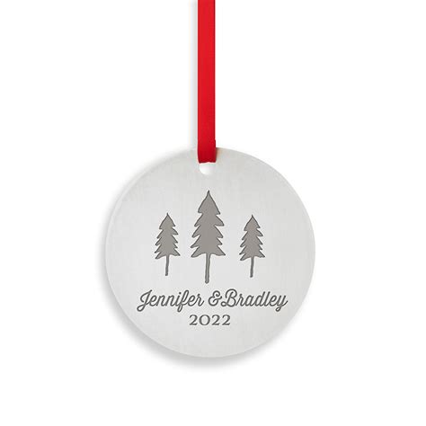 Metal Pine Trees Christmas Ornament - EngravingForYou