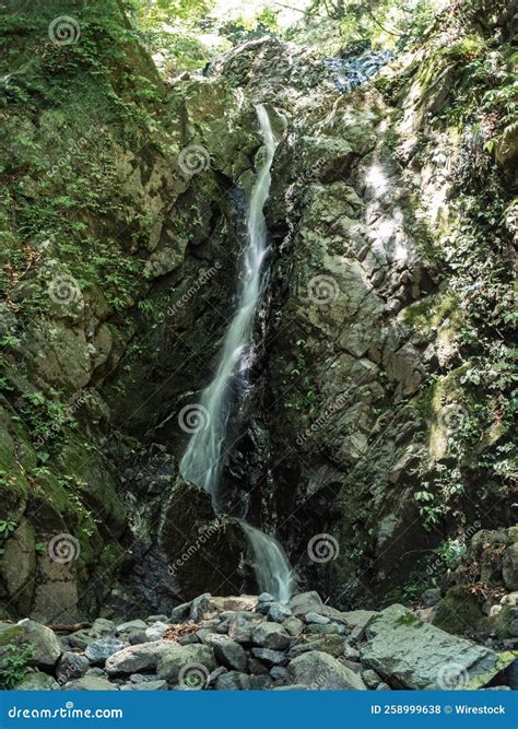 Vertical Shot of Niju Falls, Near Oyama Afuri Shrine, Isehara, Japan ...