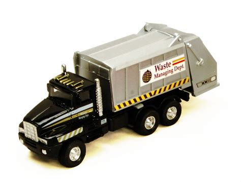 Garbage Truck, Black - Showcasts 9911DG - 6 Inch Scale Diecast Model ...