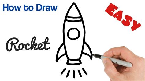 How to Draw a Rocket Cartoon drawings for kids step by step super easy ...