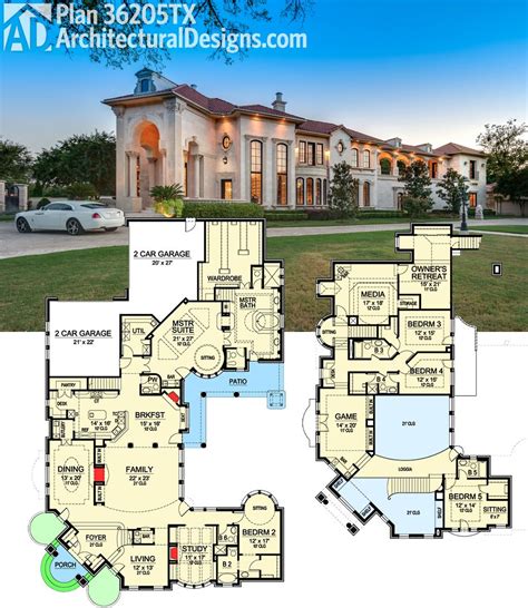 Plan 36205TX: Two-Story Master Retreat | House plans mansion, Luxury ...