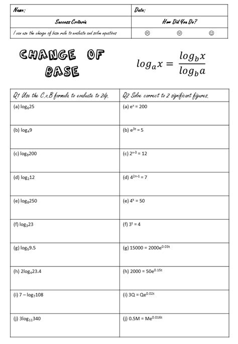 Logarithms - Change of Base | Fraction word problems, Equations ...