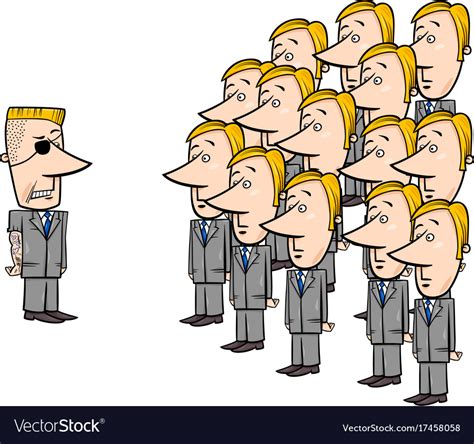 Young employees and manager cartoon Royalty Free Vector