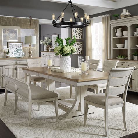 Liberty Furniture Farmhouse Reimagined 6-Piece Trestle Dining Table Set ...