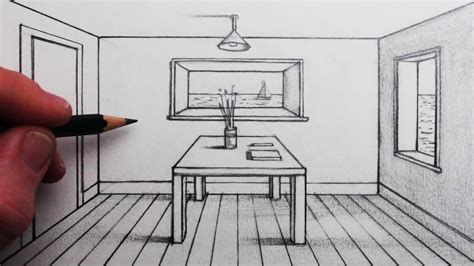 How to Draw a Room in 1-Point Perspective for Beginners - YouTube