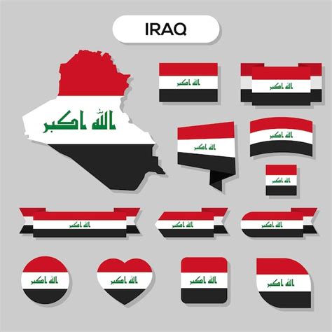 Premium Vector | Flat design iraq national emblems