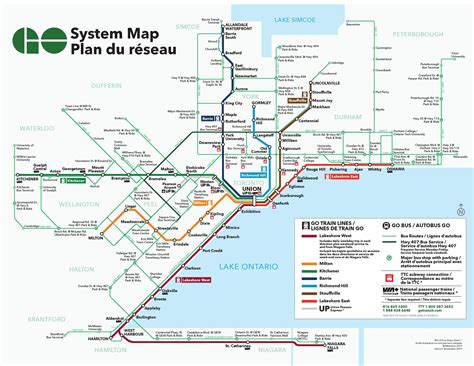 Go bus map - Toronto bus station map (Canada)