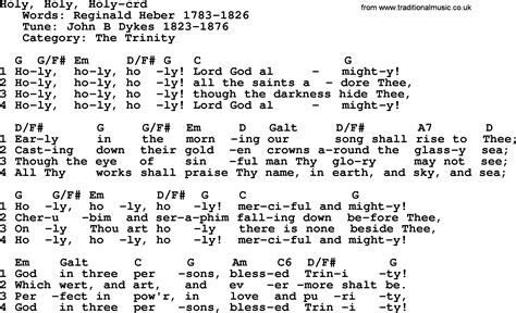 Top 500 Hymn: Holy, Holy, Holy - lyrics, chords and PDF