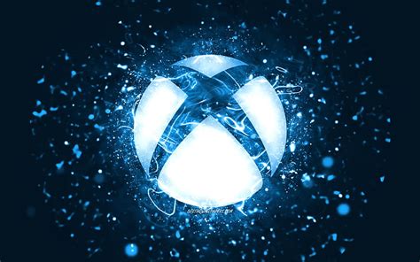 2560x1440px, 2K free download | Xbox blue logo blue neon lights ...