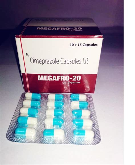 Megafro Omeprazole 20 Mg Capsule IP, Rs 390 /box Medilente Pharma ...