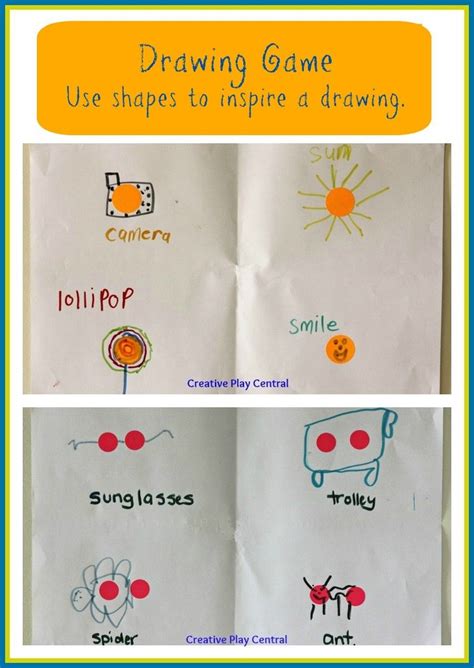 Drawing game - use shapes to inspire a drawing | Creative kids, Draw ...